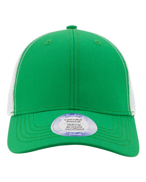 Load image into Gallery viewer, Infinity Her CHARLIE Women's Modern Trucker Cap - Kelly Green/ White