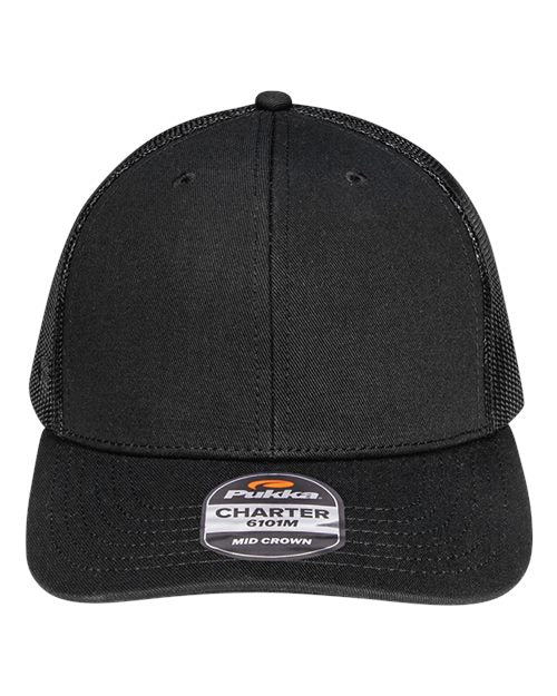 Load image into Gallery viewer, Pukka 6101M Charter Six-Panel Cap - Black