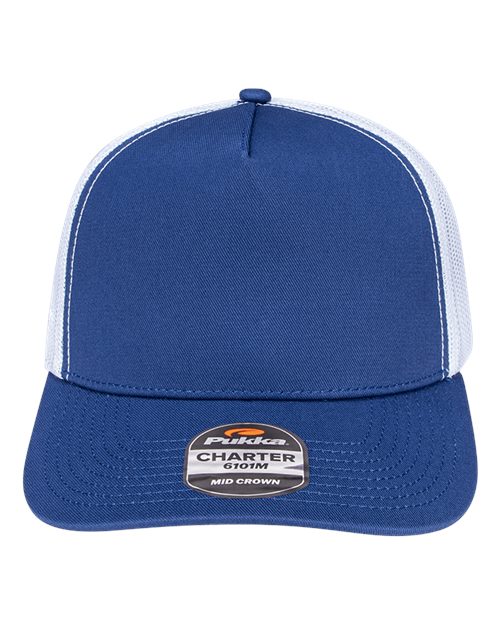 Load image into Gallery viewer, Pukka 6101M Charter Six-Panel Cap - Royal/ White