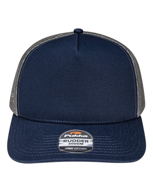 Load image into Gallery viewer, Pukka 5000M Rudder Five-Panel Cap - Navy/ Charcoal