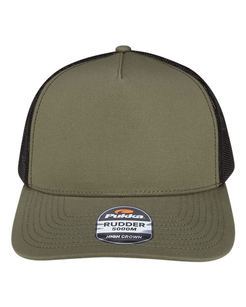 Load image into Gallery viewer, Pukka 5000M Rudder Five-Panel Cap - Olive Green/ Black