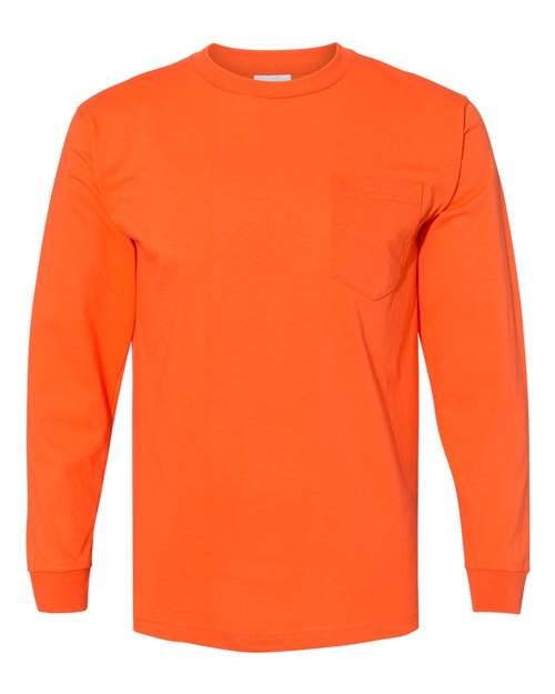 Load image into Gallery viewer, Unisex USA-Made Long Sleeve Pocket T-Shirt - Orange