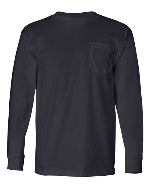 Load image into Gallery viewer, Unisex USA-Made Long Sleeve Pocket T-Shirt - Navy