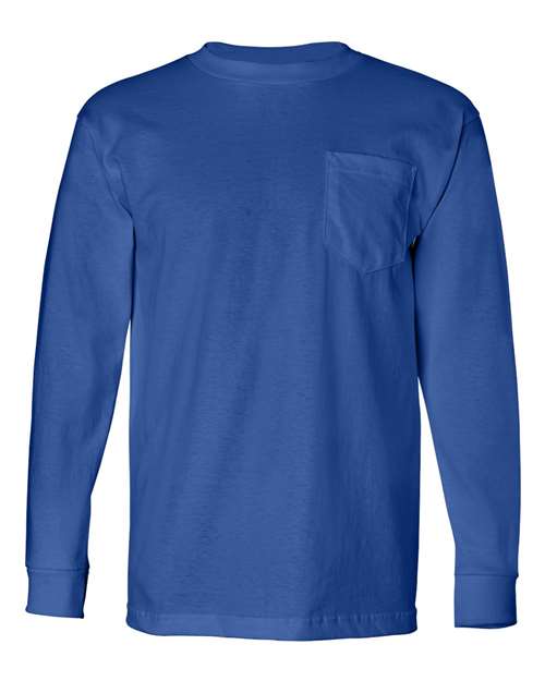 Load image into Gallery viewer, Unisex USA-Made Long Sleeve Pocket T-Shirt - Royal Blue