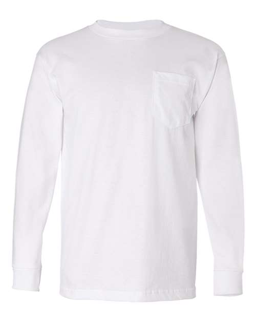 Load image into Gallery viewer, Unisex USA-Made Long Sleeve Pocket T-Shirt - White