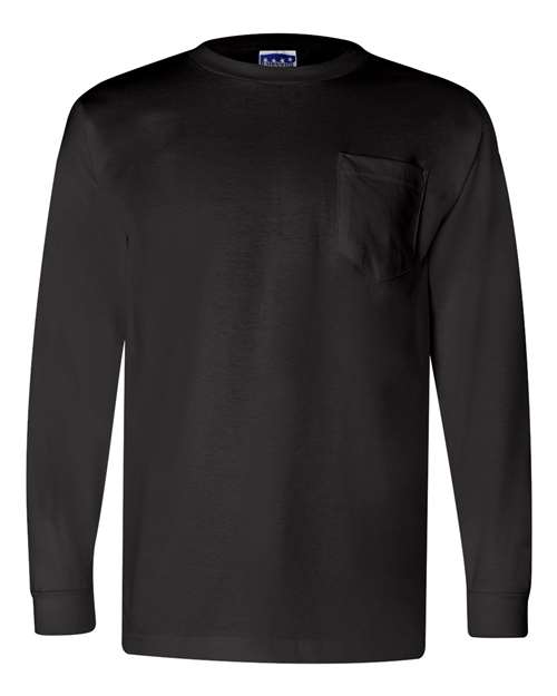 Load image into Gallery viewer, Unisex Union-Made Long Sleeve Pocket T-Shirt - Black
