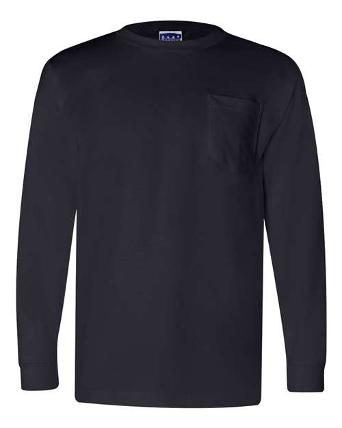 Load image into Gallery viewer, Unisex Union-Made Long Sleeve Pocket T-Shirt - Navy