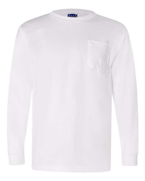 Load image into Gallery viewer, Unisex Union-Made Long Sleeve Pocket T-Shirt - White