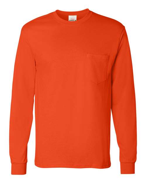 Load image into Gallery viewer, Men's Authentic Long Sleeve Pocket T-Shirt - Orange