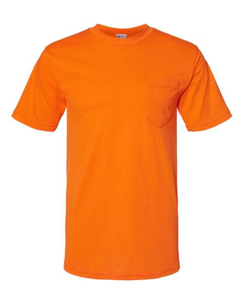 Load image into Gallery viewer, Unisex USA-Made 50/50 Pocket T-Shirt - Safety Orange