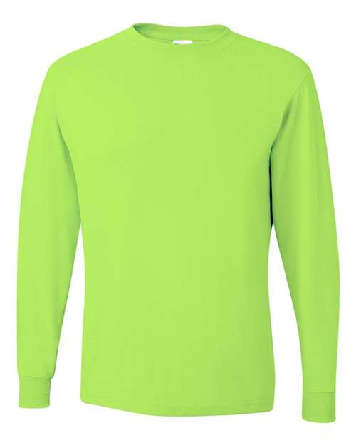 Load image into Gallery viewer, Unisex Dri-Power® Long Sleeve 50/50 T-Shirt - Safety Green