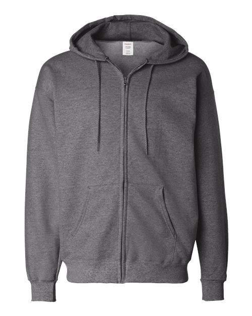 Load image into Gallery viewer, Unisex Ultimate Cotton® Full-Zip Hooded Sweatshirt - Charcoal Heather
