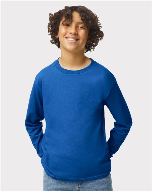 Load image into Gallery viewer, Youth Heavy Cotton™ Long Sleeve T-Shirt — blank t-shirt for DTF printing