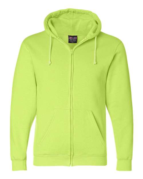 Load image into Gallery viewer, Unisex USA-Made Full-Zip Hooded Sweatshirt - Lime Green