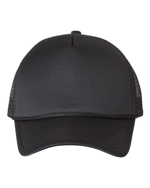 Load image into Gallery viewer, Valucap VC700 Foam Mesh-Back Trucker Cap - Black/ Black