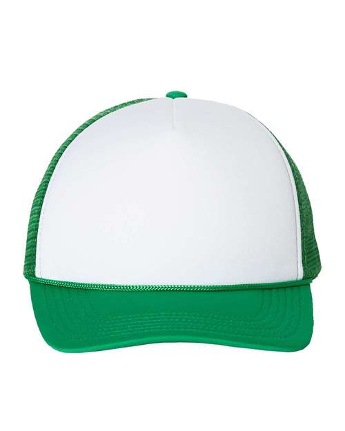 Load image into Gallery viewer, Valucap VC700 Foam Mesh-Back Trucker Cap - White/ Kelly
