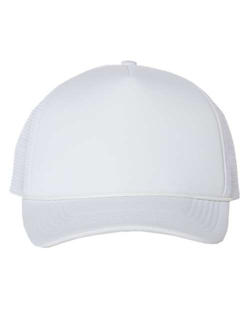 Load image into Gallery viewer, Valucap VC700 Foam Mesh-Back Trucker Cap - White/ White