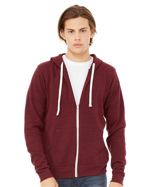 Load image into Gallery viewer, Unisex Triblend Sponge Fleece Full-Zip Hoodie Sweatshirt — blank sweatshirt for DTF printing