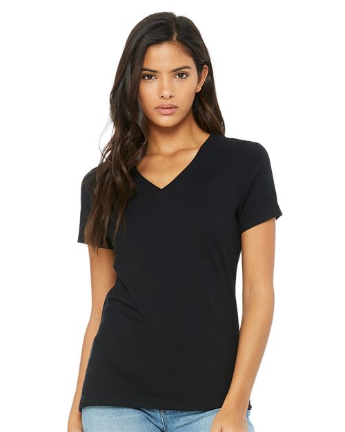 Load image into Gallery viewer, Women’s Relaxed Jersey V-Neck Tee — blank t-shirt for DTF printing