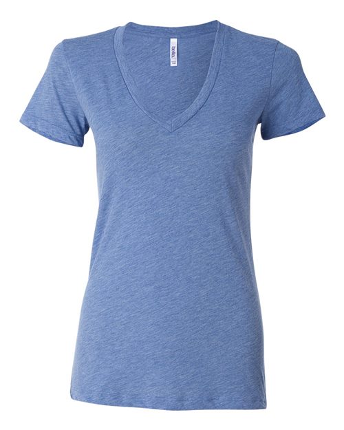 Load image into Gallery viewer, Women’s Triblend Deep V-Neck Tee — blank t-shirt for DTF printing