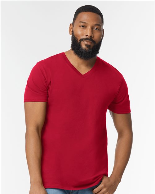 Load image into Gallery viewer, Unisex Softstyle® V-Neck T-Shirt — blank t-shirt for DTF printing