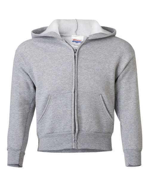 Load image into Gallery viewer, Youth EcoSmart® Full-Zip Hooded Sweatshirt - Light Steel