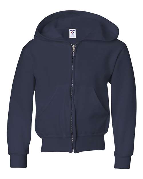 Load image into Gallery viewer, Youth NuBlend® Full-Zip Hooded Sweatshirt - J. Navy