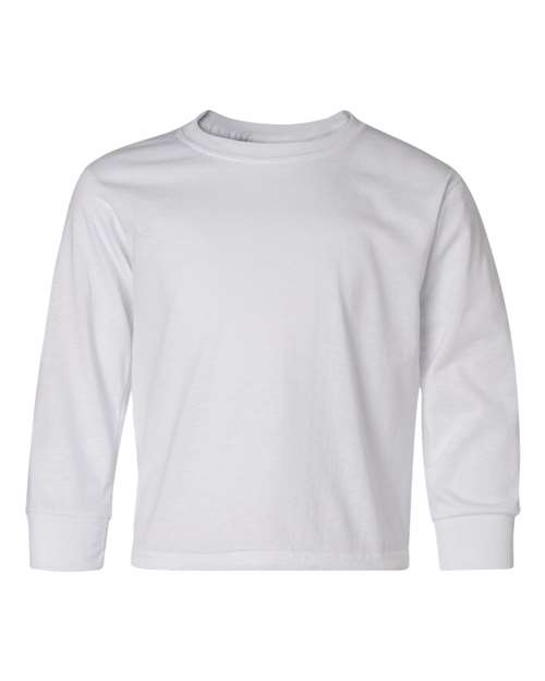 Load image into Gallery viewer, Youth Dri-Power® Long Sleeve 50/50 T-Shirt - White