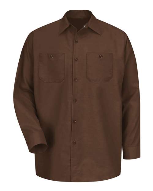 Load image into Gallery viewer, Red Kap SP14 Men's Industrial Long Sleeve Work Shirt - Chocolate Brown