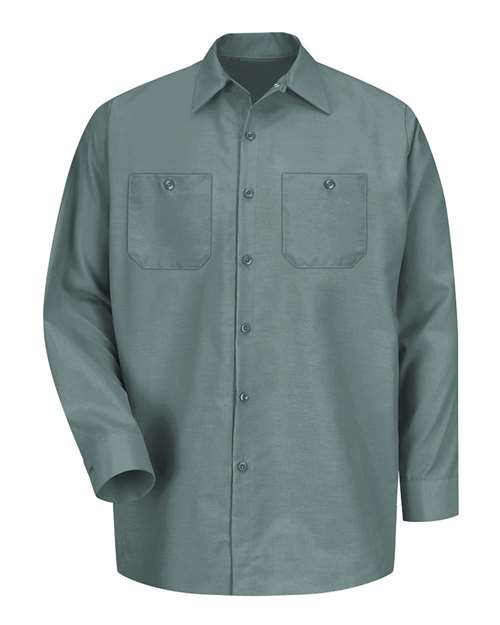 Load image into Gallery viewer, Red Kap SP14 Men's Industrial Long Sleeve Work Shirt - Light Green
