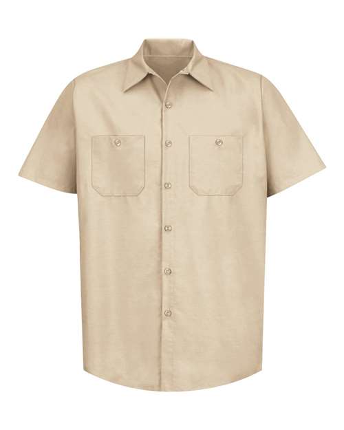 Load image into Gallery viewer, Red Kap SP24 Men's Industrial Short Sleeve Work Shirt - Light Tan