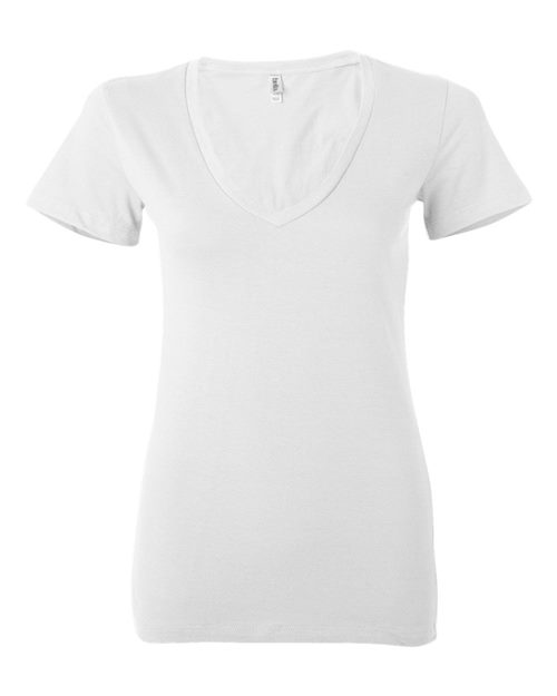 Load image into Gallery viewer, Women’s Jersey Deep V-Neck Tee — blank t-shirt for DTF printing