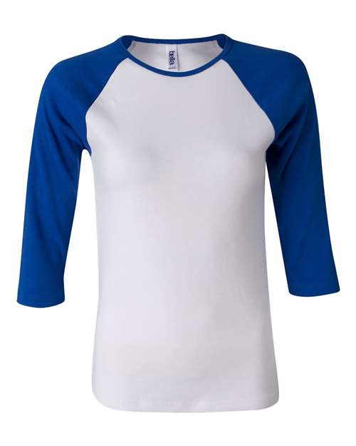 Load image into Gallery viewer, Women’s 1X1 Baby Rib Raglan Three-Quarter Sleeve Tee — product photo 3