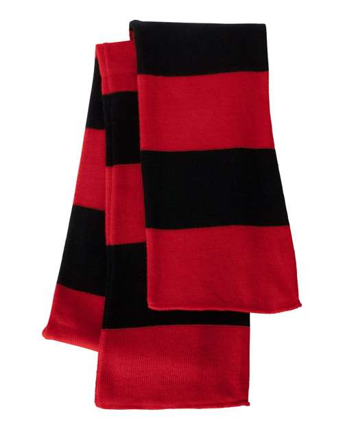 Load image into Gallery viewer, Sportsman SP02 Rugby-Striped Knit Scarf - Red/ Black
