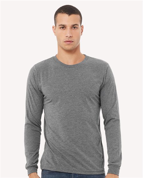 Load image into Gallery viewer, Unisex Triblend Long Sleeve Tee — blank t-shirt for DTF printing