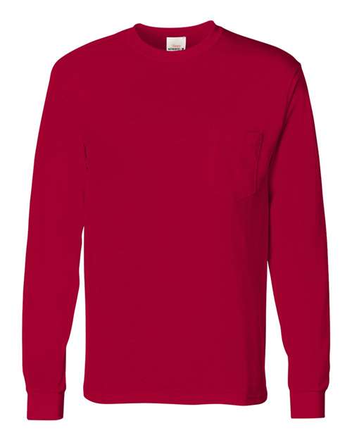 Load image into Gallery viewer, Men's Authentic Long Sleeve Pocket T-Shirt - Deep Red