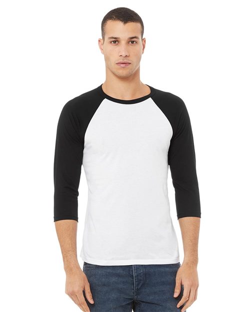 Load image into Gallery viewer, Unisex Three-Quarter Sleeve Baseball Tee — blank t-shirt for DTF printing