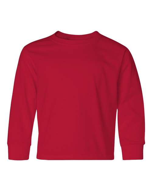 Load image into Gallery viewer, Youth Dri-Power® Long Sleeve 50/50 T-Shirt - True Red