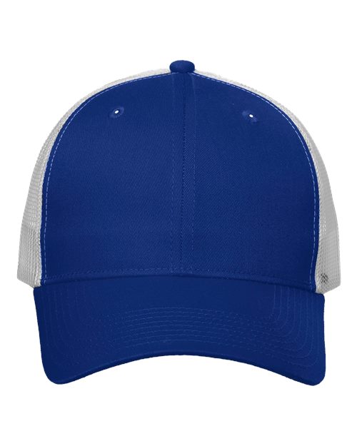 Load image into Gallery viewer, Valucap VC400 Mesh-Back Twill Trucker Cap - Royal/ White