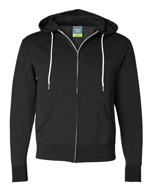 Load image into Gallery viewer, Unisex Lightweight Full-Zip Hooded Sweatshirt - Black