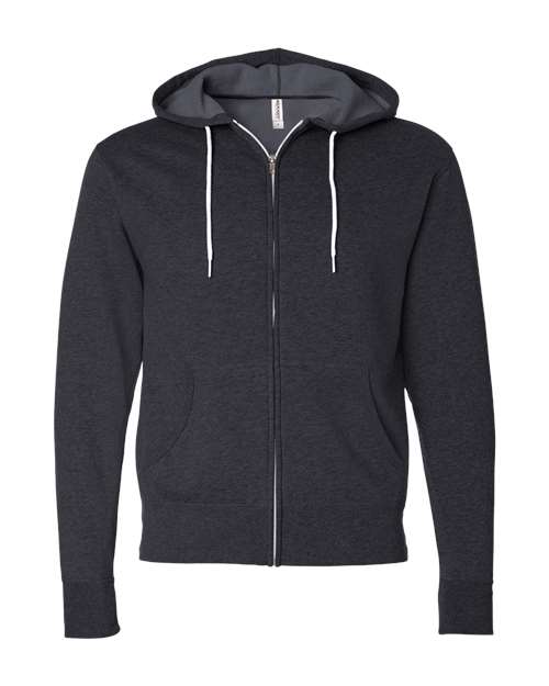 Load image into Gallery viewer, Unisex Lightweight Full-Zip Hooded Sweatshirt - Charcoal Heather