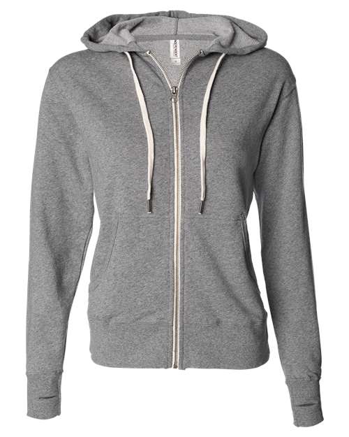 Load image into Gallery viewer, Unisex Heathered French Terry Full-Zip Hooded Sweatshirt - Salt & Pepper