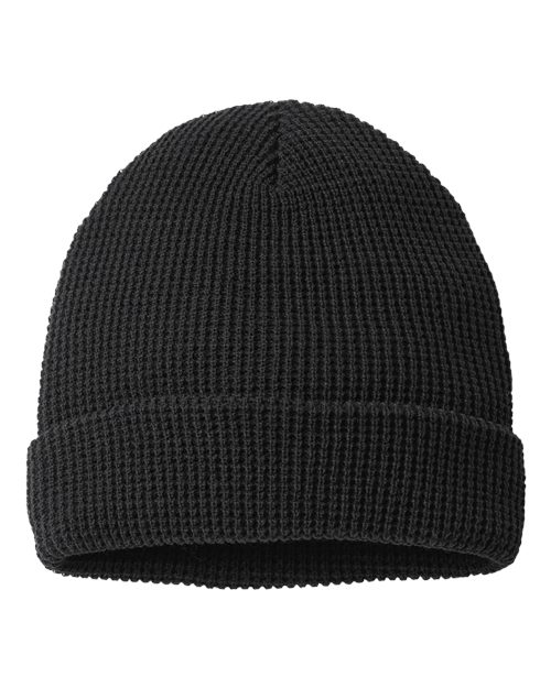 Load image into Gallery viewer, Richardson 146R Waffle Cuffed Beanie - Black