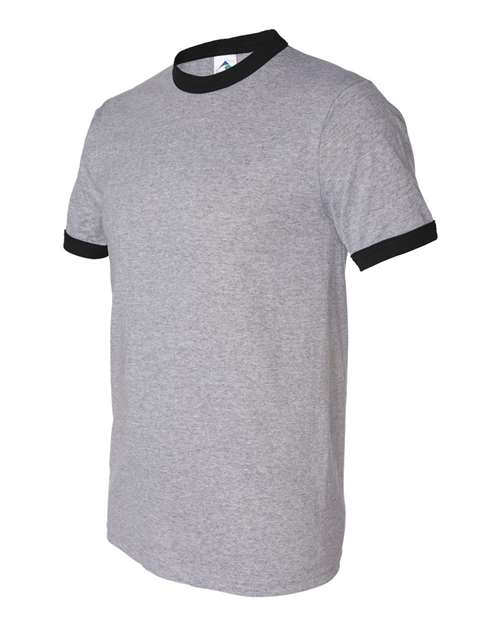Load image into Gallery viewer, Augusta Sportswear 710 Unisex 50/50 Ringer T-Shirt - Athletic Heather/ Black