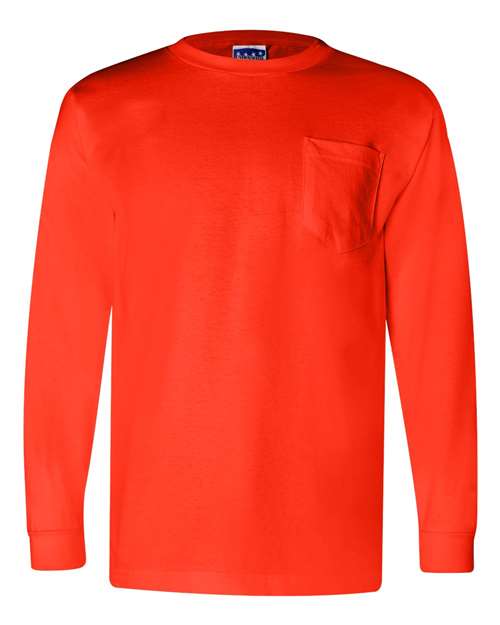 Load image into Gallery viewer, Unisex Union-Made Long Sleeve Pocket T-Shirt - Orange