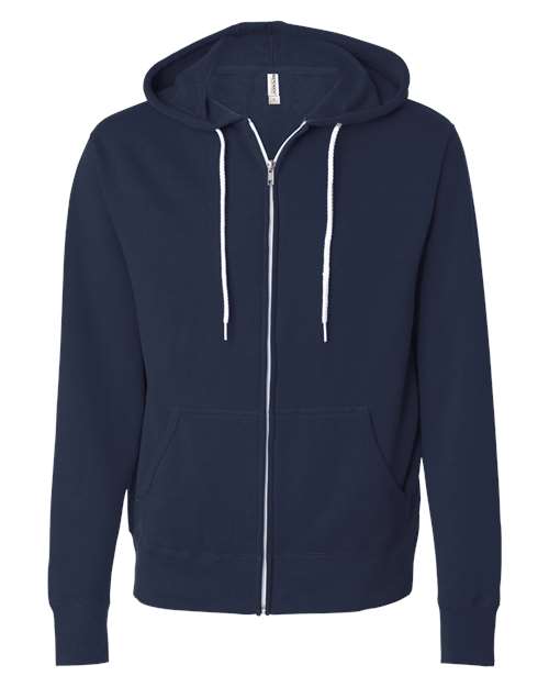 Load image into Gallery viewer, Unisex Lightweight Full-Zip Hooded Sweatshirt - Classic Navy