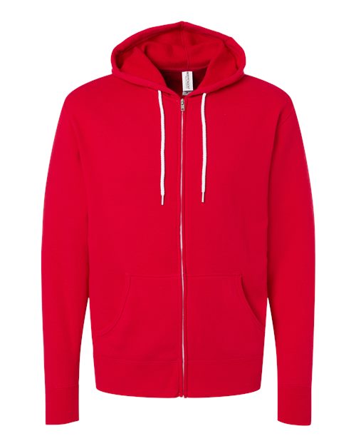Load image into Gallery viewer, Unisex Lightweight Full-Zip Hooded Sweatshirt - Red