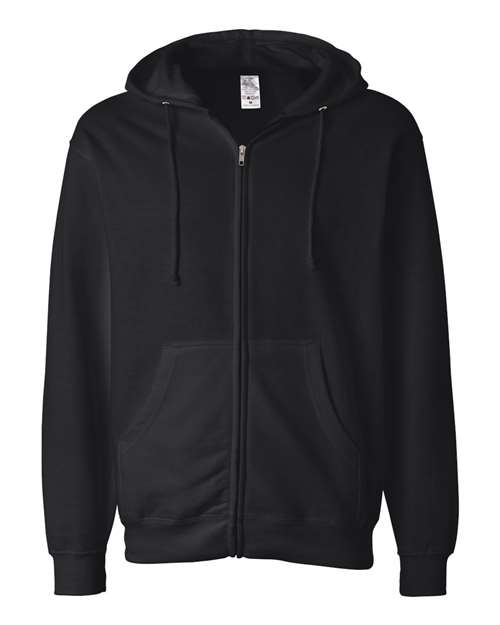 Load image into Gallery viewer, Unisex Midweight Full-Zip Hooded Sweatshirt - Black