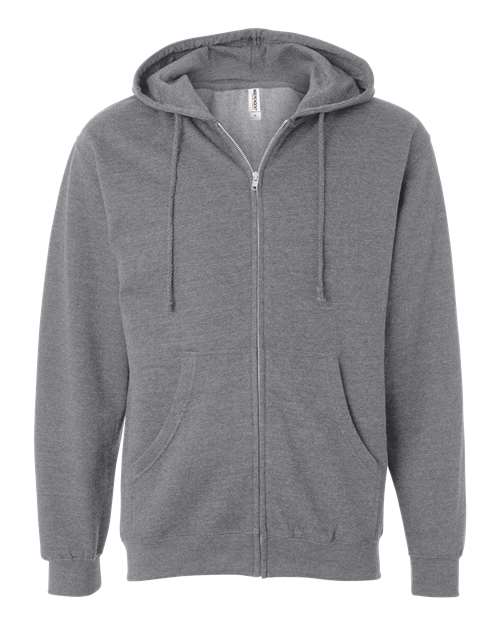 Load image into Gallery viewer, Unisex Midweight Full-Zip Hooded Sweatshirt - Gunmetal Heather