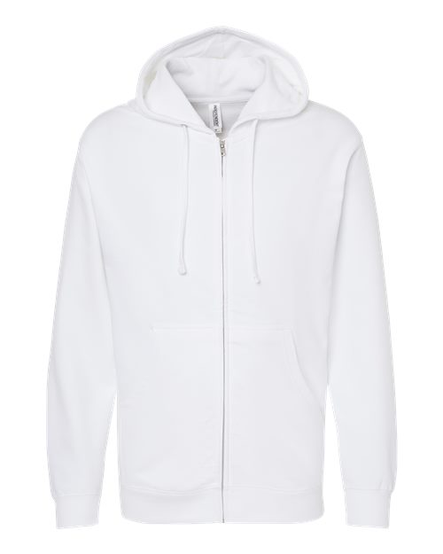 Load image into Gallery viewer, Unisex Midweight Full-Zip Hooded Sweatshirt - White
